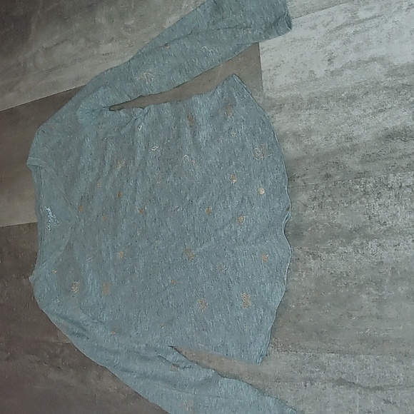 Cat & Jack Girls Long Sleeve Tee Gray with Gold Accents (Size Small 6/6X) - Picture 1 of 3